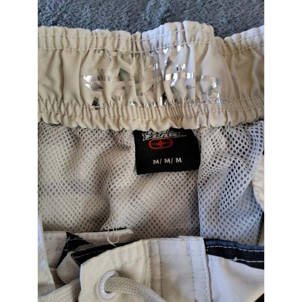 No Fear Mens Tropical Palm Stripe Board Shorts Green Yellow Swim‎ Trunk Med. Y2K